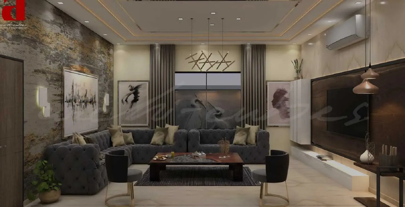 Best Interior designers in Lahore | Archi Cubes - Mr. Umar Lounge DHA Lahore