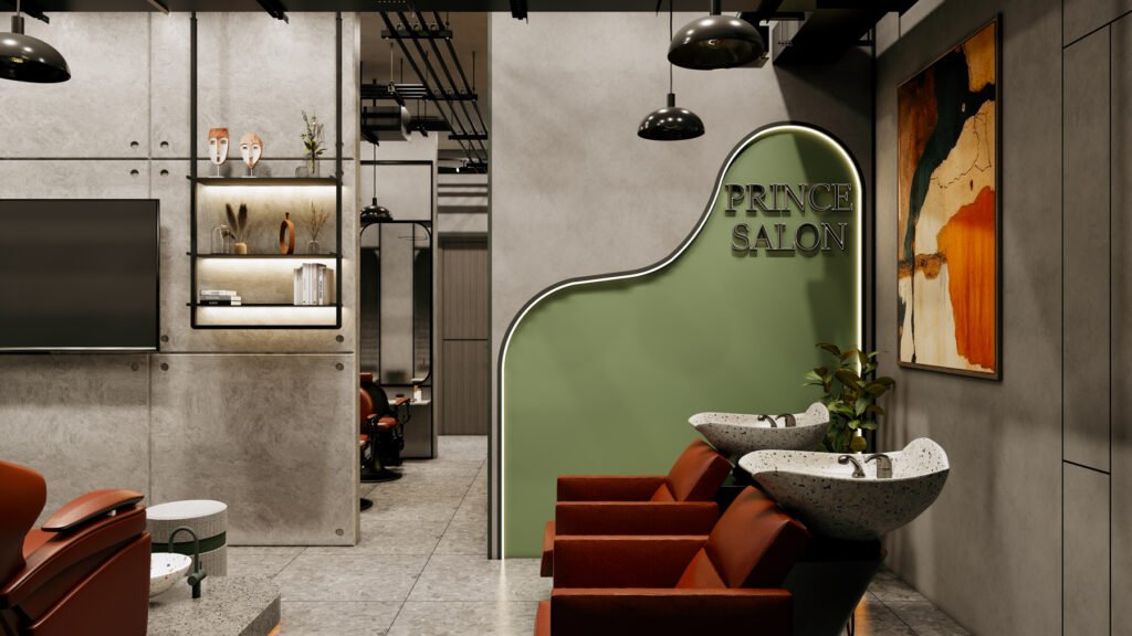 Prince Men's Salon - Interior Design by Archi Cubes Best Architects in Lahore