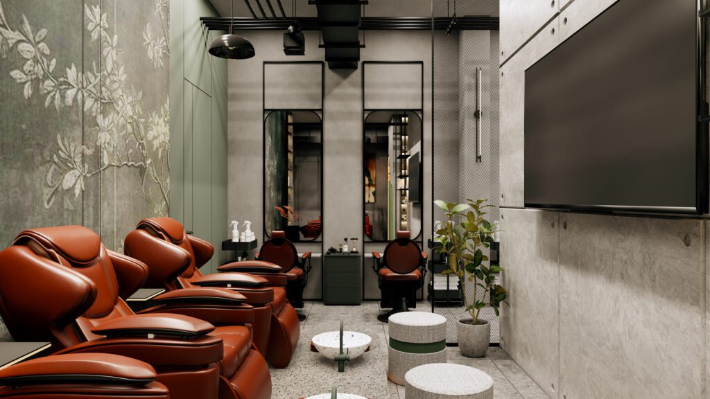 Prince Men's Salon - Interior Design by Archi Cubes Best Architects in Lahore