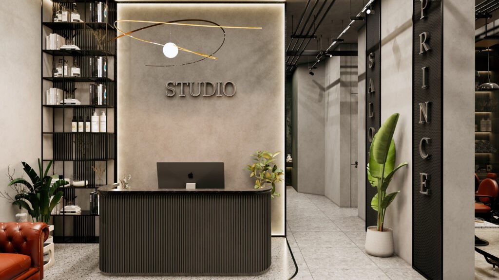 Prince Men's Salon - Interior Design by Archi Cubes Best Architects in Lahore