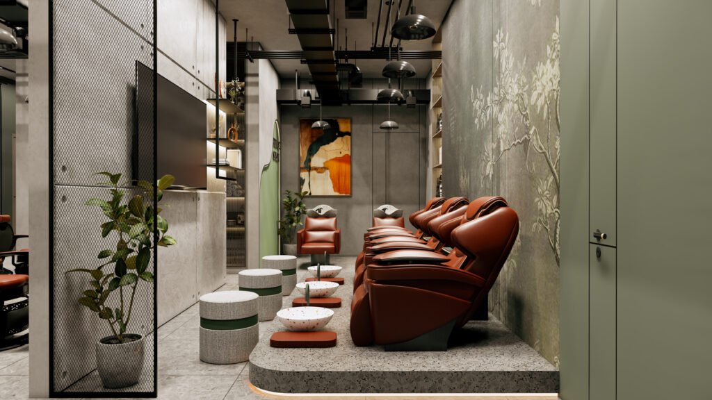Prince Men's Salon - Interior Design by Archi Cubes Best Architects in Lahore