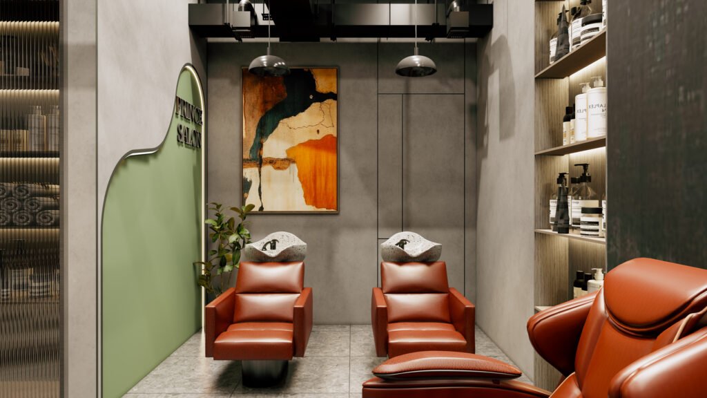 Prince Men's Salon - Interior Design by Archi Cubes Best Architects in Lahore