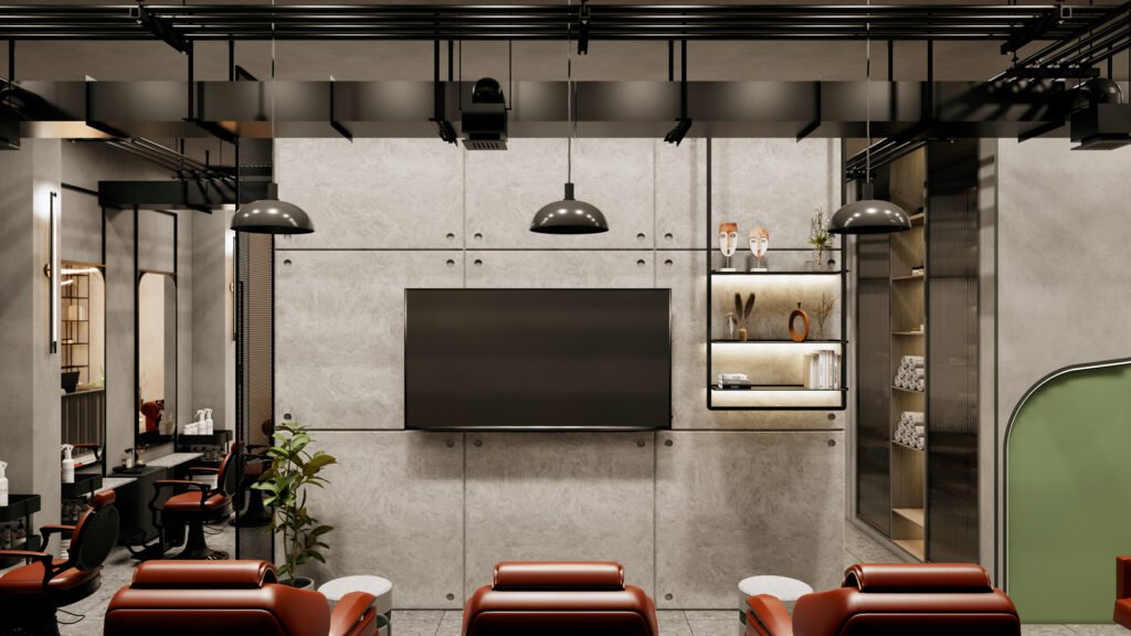 Prince Men's Salon - Interior Design by Archi Cubes Best Architects in Lahore